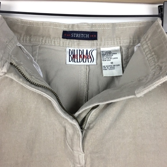 BILL BLASS Skirt Corduroy Ribbed Stretch Tan Beige Minimalist Neutral Size 10 - Picture 3 of 6